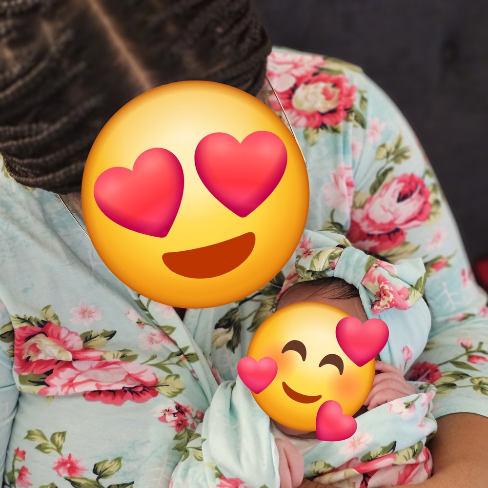 Floral Robe & Baby Swaddle/Headband Set
